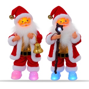 Moș Crăciun decorativ interactiv, cântă și dansează, cu lumini, 58 cm - Img 3