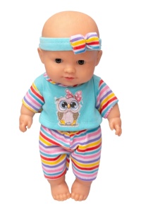 Păpușă Bebelus din Vinil cu Haine Multicolore și Accesorii, 22.5 cm