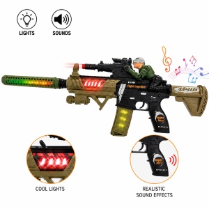 Pușcă de Jucărie M416 cu Lumini și Sunete, 50 cm – Armă de Asalt pentru Copii, Efecte Realiste, 3+ Ani - Img 2