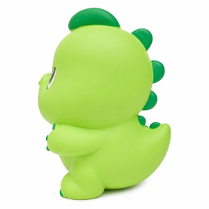 Pușculiță dinozaur verde 20 cm – cutie economii cu capac inferior, design vesel pentru copii - Img 3