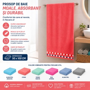 Set 12 Prosoape de Baie 50x100 cm din Microfibră, Multicolore, Moi și Super Absorbante, - Img 3