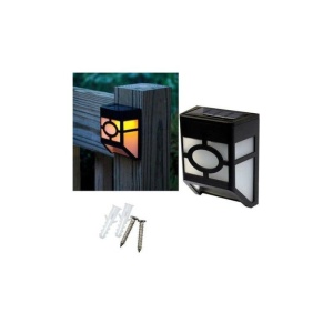 Set 4 lumini solare LED pentru gard, plastic negru, exterior - Img 2