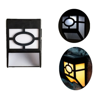 Set 4 lumini solare LED pentru gard, plastic negru, exterior