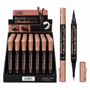 Set 48 Eyeliner Cariocă 2 în 1 USHAS Double Headed Pencil – Vârf Precis și Stamp pentru Coadă Perfectă
