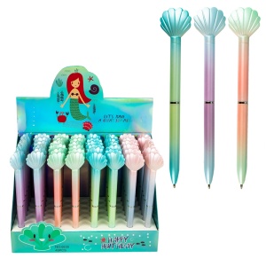 Set 48 pixuri cu gel model scoica Mermaid pastel multicolor