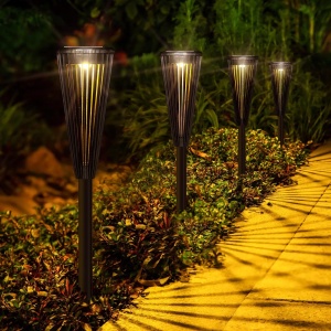 Set 6 Lampi Solare Gradina Tip Torta LED, Iluminat Exterior cu Panou Solar, Tarus Pamant - Img 3