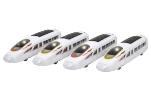 Set 6 trenuri electrice de mare viteză cu lumini și sunete integrate, 37,5x28,5x8,5 cm