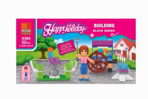 Set Constructie Happy Holiday pentru Fetite, 52 Piese, 19x9.5cm