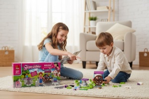 Set Constructie Happy Holiday pentru Fetite, 52 Piese, 19x9.5cm - Img 3