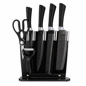Set cutite bucatarie 6 piese cu foarfeca si curatator, 28x9 cm - Img 3