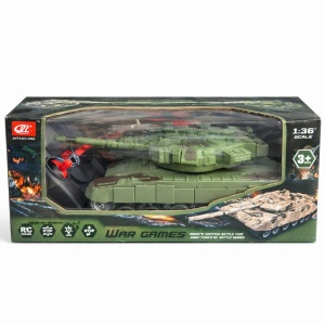 Tanc cu telecomanda verde army, vehicul militar RC, 25 cm - Img 2