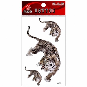 Tatuaj Temporar Semipermanent Tigru Sălbatic – 18 cm, Rezistent la Apă