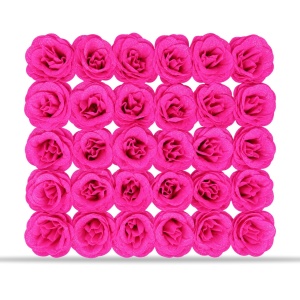 Trandafiri artificiali cu sclipici, set 30 de bucăți, fucsia, plastic, 8cm - Img 3