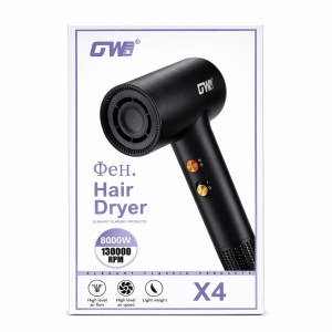 Uscător profesional de păr GW X4, 8000W, Negru - Img 3
