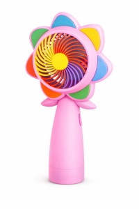 Ventilator portabil mini LED, reincarcabil USB, design colorat, compact, roz