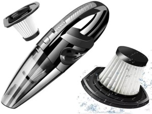 Aspirator auto portabil fara fir, reincarcabil USB, 2200mAh, accesorii multiple, filtru lavabil - Img 4