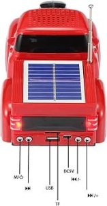 Boxa portabila Bluetooth masina vintage, radio FM, panou solar, USB, TF, lumini LED, rosu - Img 8