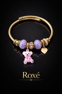 Bratara ROXE aurie cu ursulet charmuri elegante dama cadou stil modern - Img 3