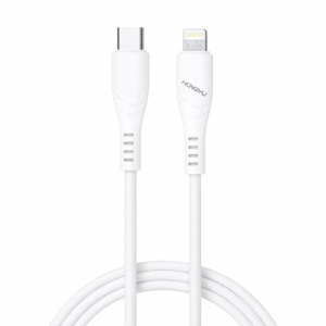 Cablu de incarcare si date USB-C Lightning Hongyu HY-SJX40, 66W, 1m, fast charge, alb