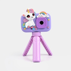 Camera foto copii unicorn mov cu trepied ecran 2 inch foto video - Img 3