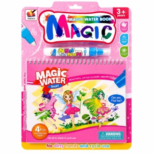 Carte de Colorat cu Apă Magică Reutilizabilă pentru Copii 3+ Ani – Zâne și Flori Fermecate
