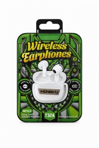 Căști wireless Hongyu T32A Bluetooth 5.3 cu carcasă de încărcare, Deep Bass, negre - Img 2