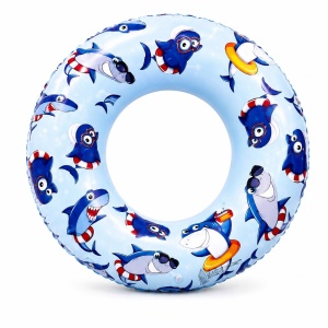 Colac gonflabil cu rechini pentru copii, 90 cm, ideal pentru piscina, plaja si mare