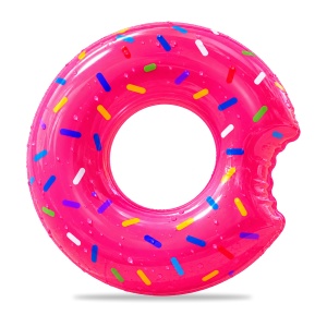 Colac Gonflabil Gogoasă Roz cu Sprinkles Colorate, 100 cm – Plajă și Piscină - Img 4