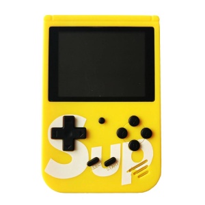 Consola portabila jocuri retro 400 in 1, ecran color, reincarcabila, galben