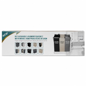 Cos de rufe pliabil cu 3 compartimente pentru sortare haine Dark Light Color - Img 2