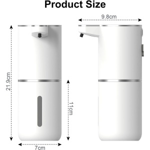 Dozator Automat Sapun cu Senzor, Montare Perete sau Masa, USB-C, Rezervor 380ml, Alb - Img 8