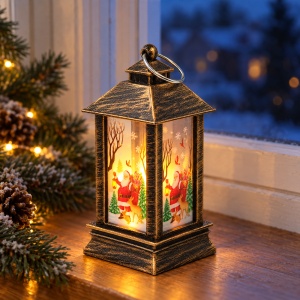 Felinar decorativ de Crăciun cu LED, set 24 de bucăți, 4x9 cm - Img 4