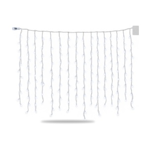 Instalație Crăciun ploaie, 3 m, fir alb 3 m, 320 LED, alb rece, jocuri de lumini, interconectabilă - Img 4