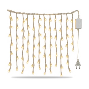 Instalație de Crăciun tip ploaie, 240 LED alb cald, 3 m, fir 2 m, interconectabilă - Img 2