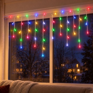 Instalatie LED Tip Turturi, 4 M, 120 LED-uri, Multicolor, Interconectabila, Pentru Interior/Exterior - Img 3