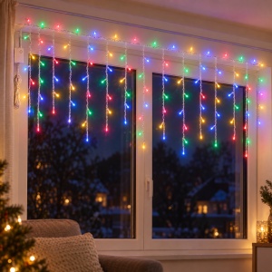 Instalatie LED Tip Turturi, 4 M, 120 LED-uri, Multicolor, Interconectabila, Pentru Interior/Exterior - Img 5