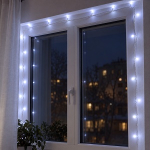 Instalatie luminoasa de Craciun, 160 LED-uri, 20 m, alb rece, fir alb, exterior - Img 6
