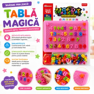 Joc Educativ pentru Copii cu Cifre și Pioni – Tablă Roz Interactivă pentru Matematică - Img 2