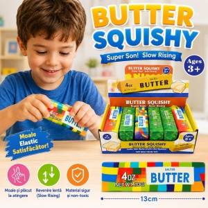 Jucărie Antistres Squishy Butter Multicolor 13 cm – Slow Rising, Moale și Elastică pentru Copii și Adulți - Img 3