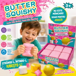Jucărie Antistres Squishy Pâinică Toast Roz – Moale, Elastică și Slow Rising
