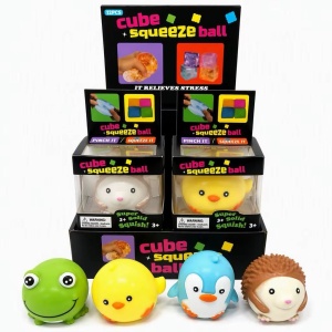 Jucărie Antistres Squishy Squeeze Ball, Model Animăluț, Moale și Elastică, Model Aleatoriu