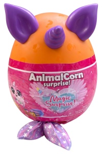 Jucărie de plus AnimalCorn cu surprize, din material plus, 40 cm, culori variate, dezvoltă creativitatea