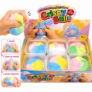Jucărie Squishy Antistres Crispy Balls, Moale cu Strat din ceara, Multicolor, Model Aleatoriu - Img 3