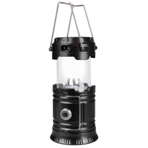 Lampă LED de camping JMADENQ, pliabilă, din oțel inoxidabil și plastic ABS, culoare neagră - Img 3
