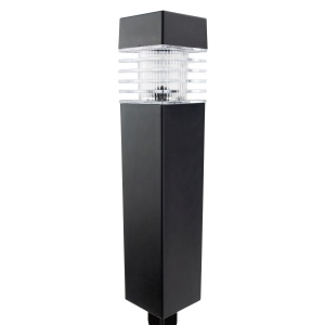 Lampă solară LED cu țeapă decorativă pentru grădină, plastic negru, lumina rece - Img 5