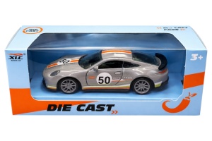 Mașină jucărie din metal cu uși deschise, design sportiv, 14 cm, gri - Img 2