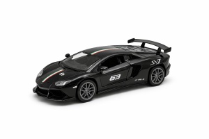 Masinuta sport metalica 1:36, design racing, deschidere usi, negru, 15 cm