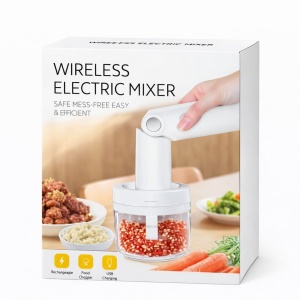 Mixer electric pentru bucătărie, alb, din plastic, portabil, eficient - Img 2