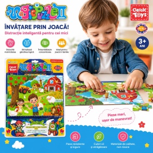 Puzzle Educativ pentru Copii 40x30 cm, Joc de Dezvoltare Logică și Motricitate, 3+ Ani - Img 2