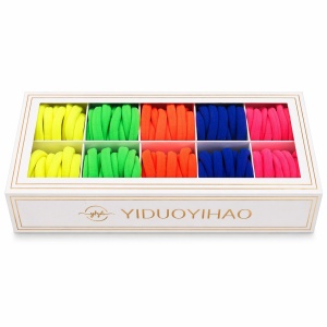 Set 100 elastice de păr textile multicolore, rezistente, pentru toate tipurile de păr